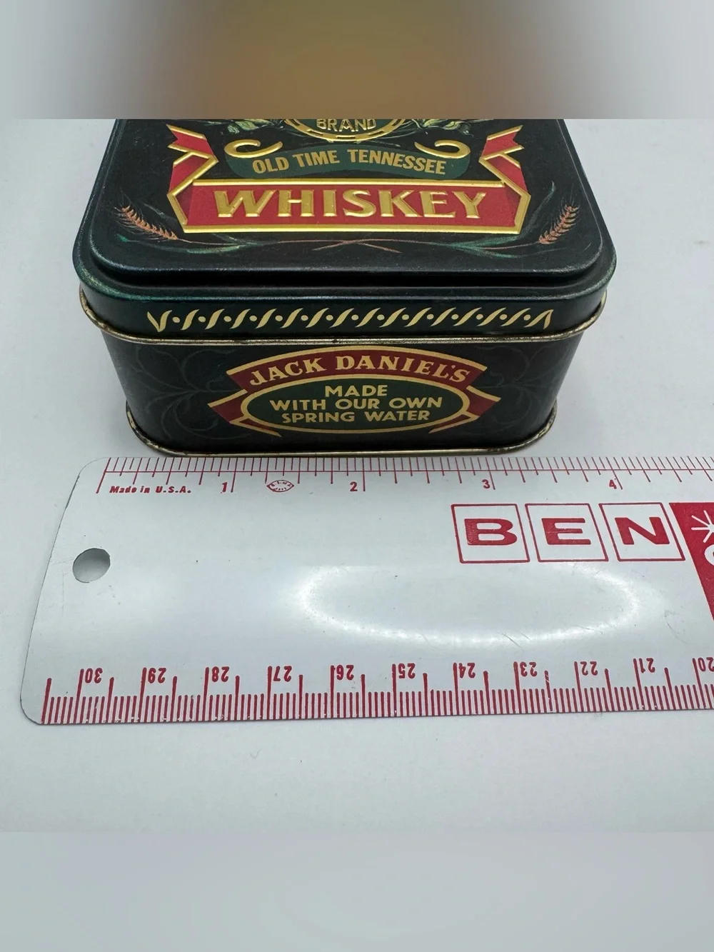 Vintage Jack Daniel’s Old No. 7 Collectible Tin w/ 2 EMPTY 50ml Bottles England